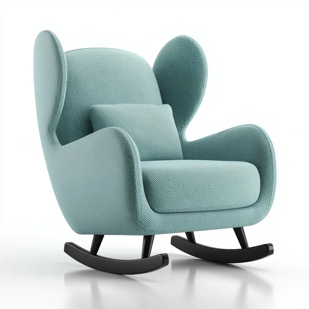 Sedia a dondolo tessuto 80x75x100 cm blu-verde - design moderno-Airyora