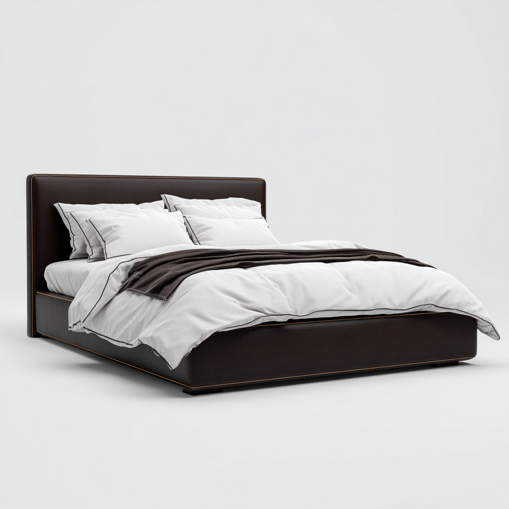 Letto matrimoniale tessuto 210x165x118 cm nero design moderno-Airyora