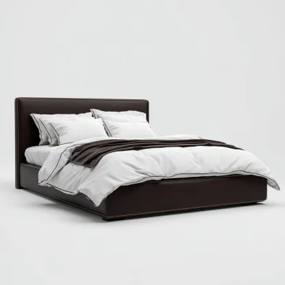 Letto matrimoniale tessuto 210x165x118 cm nero design moderno-Airyora