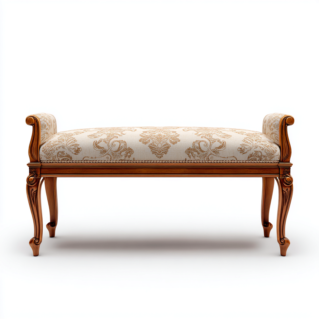 Panca per letto in legno e tessuto 110x40x55 cm - crema-legno naturale - design classico adatta per camera da letto-Airyora