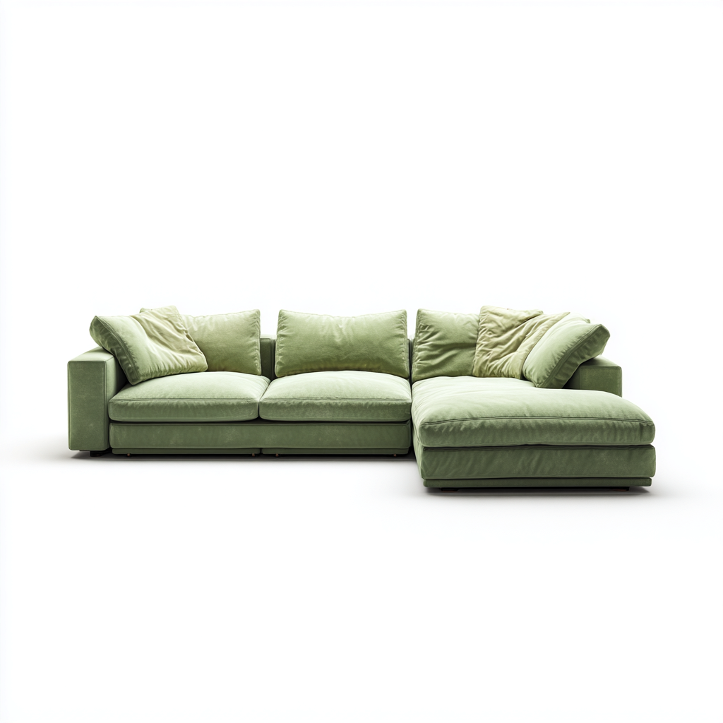 Divano angolare-tessuto-268x168x90 cm-verde-design moderno-Airyora
