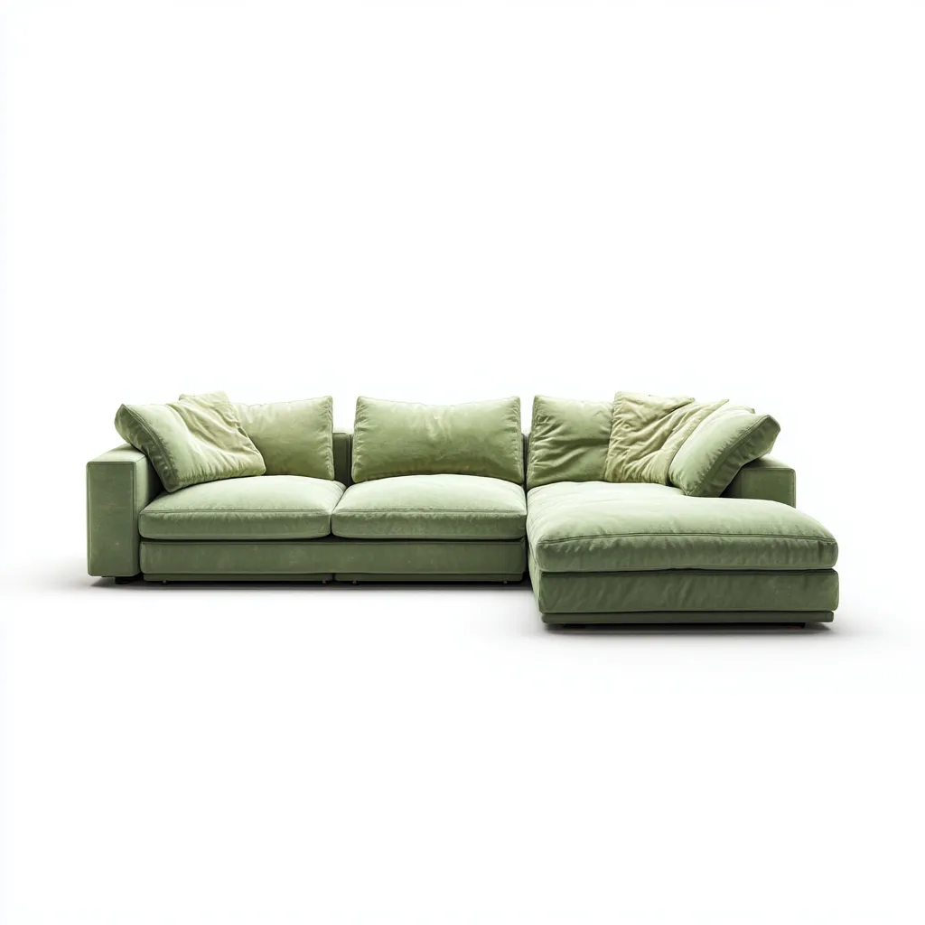 Divano angolare-tessuto-268x168x90 cm-verde-design moderno-Airyora