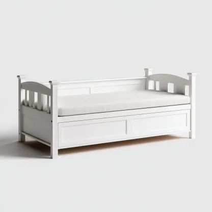 Divano letto 205x95x90 cm legno bianco per soggiorno design classico-Airyora