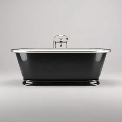 Vasca da bagno ghisa 168x75x72 cm nero-argento design classico-Airyora