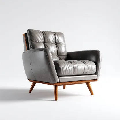 Poltrona pelle 82x88x95 cm - grigio - stile moderno-Airyora