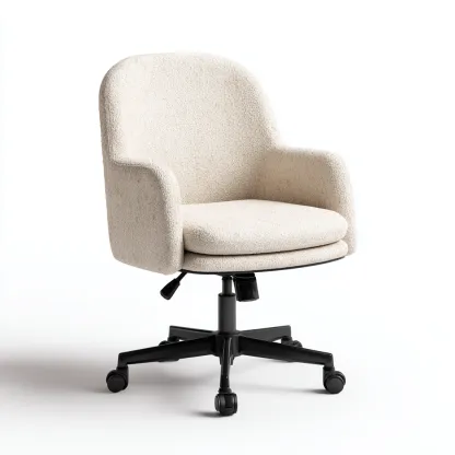 Sedia da ufficio in tessuto 60x55x90 cm - beige - design moderno adatta per ufficio-Airyora