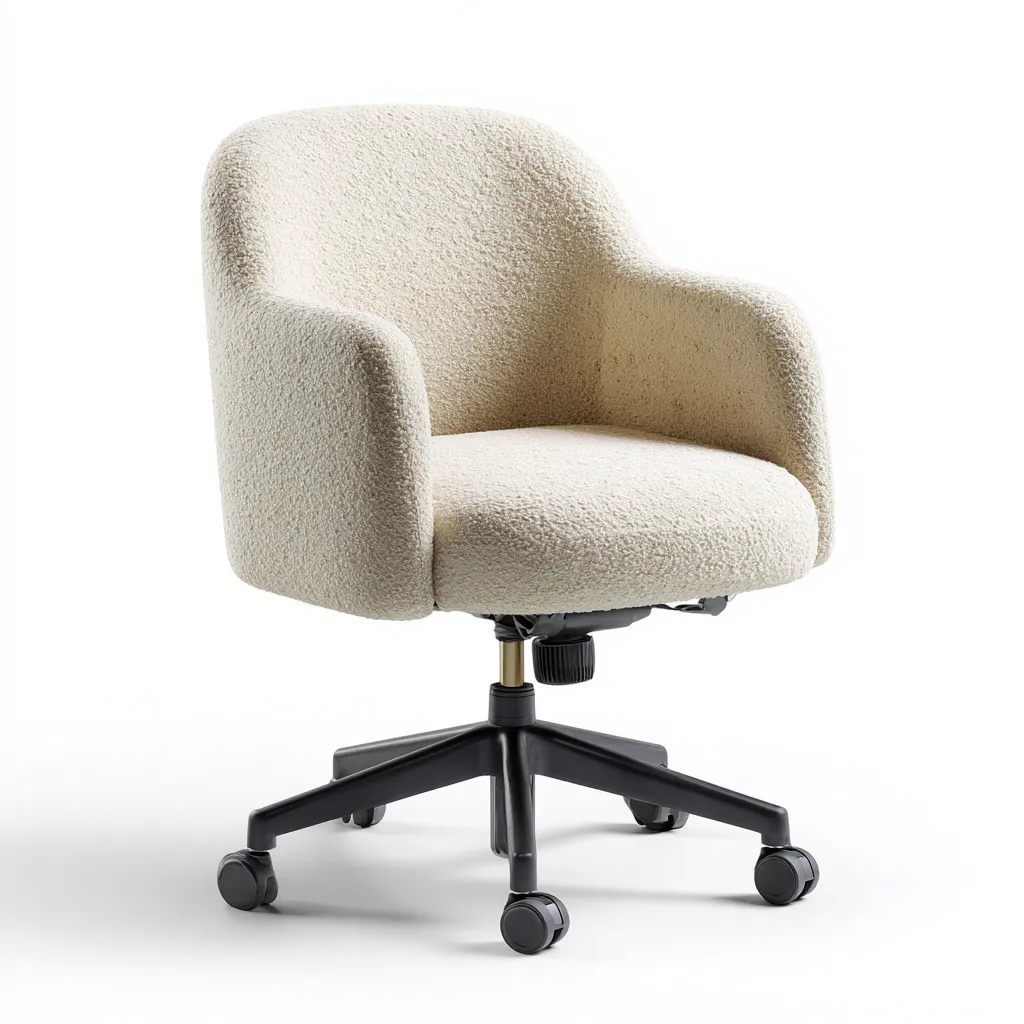 Sedia da ufficio-metallo-tessuto 60x60x90 cm-beige-design moderno-Airyora