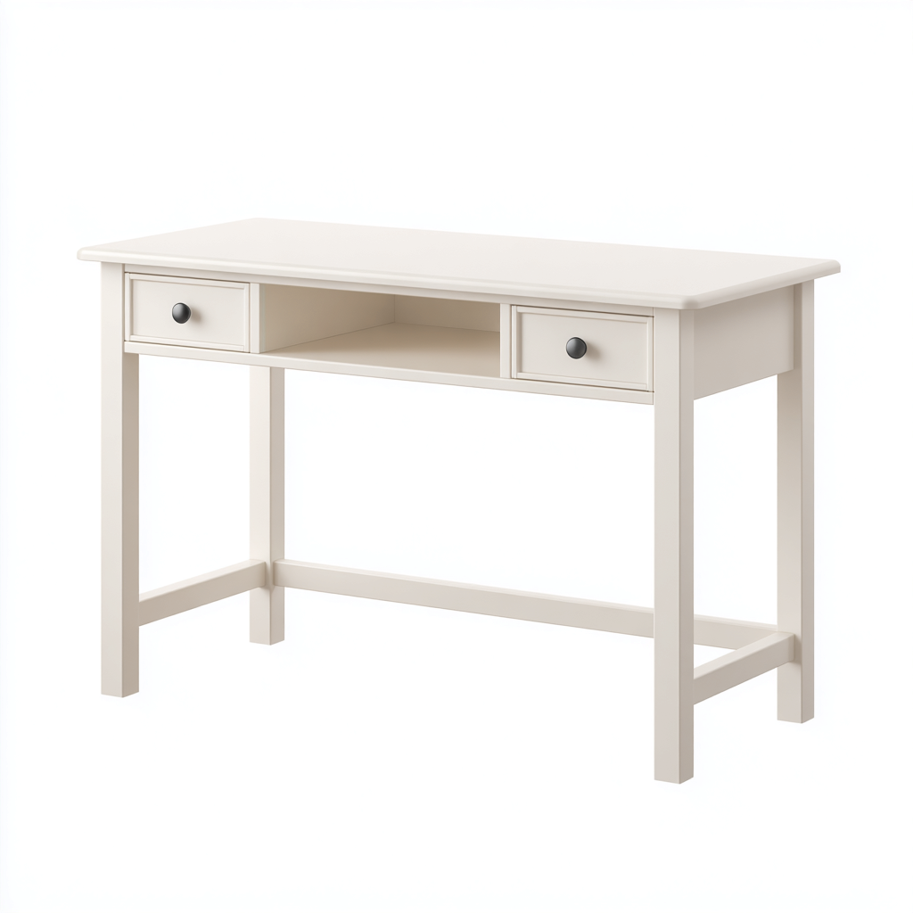Scrivania in legno 100x45x75 cm - bianco - design moderno-Airyora