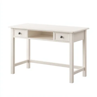 Scrivania in legno 100x45x75 cm - bianco - design moderno-Airyora