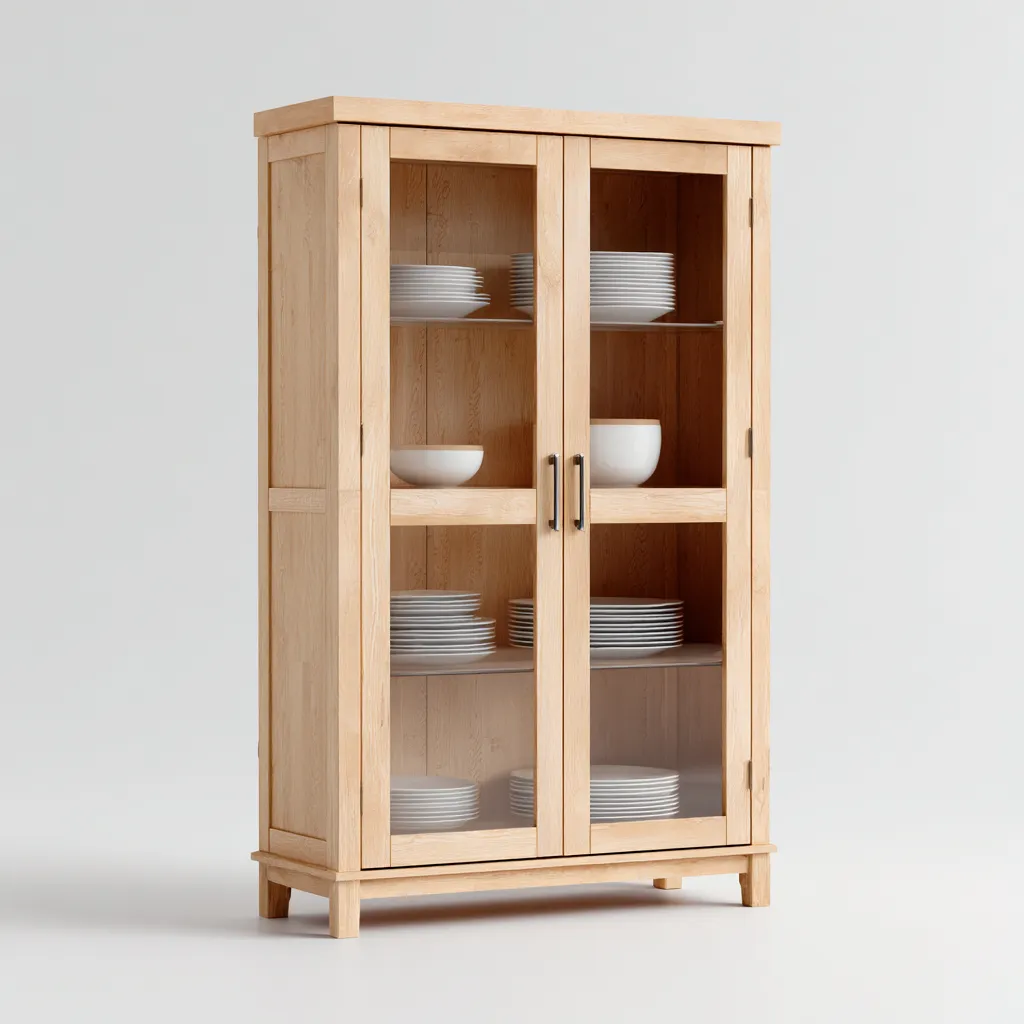 Armadietti da cucina legno e vetro 90x40x160 cm - rovere chiaro - design moderno per cucina-Airyora