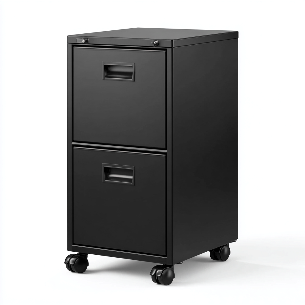 Armadio per ufficio in metallo 45x40x65 cm - nero - design moderno-Airyora