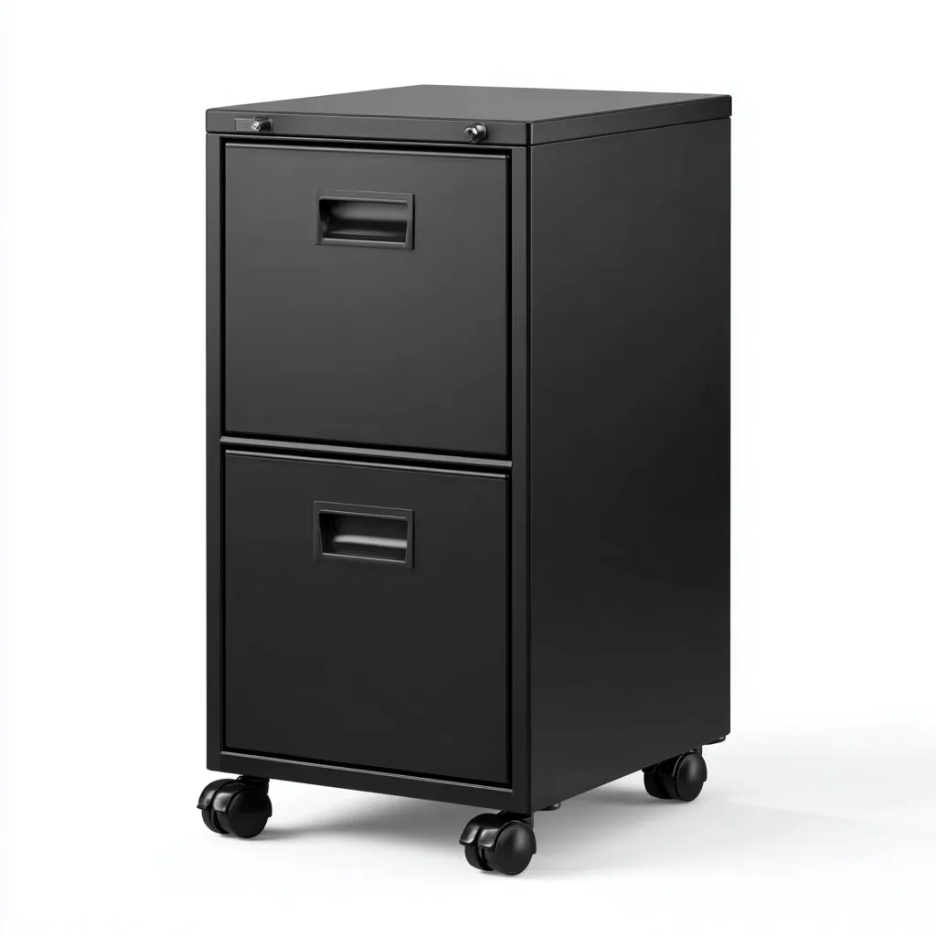 Armadio per ufficio in metallo 45x40x65 cm - nero - design moderno-Airyora