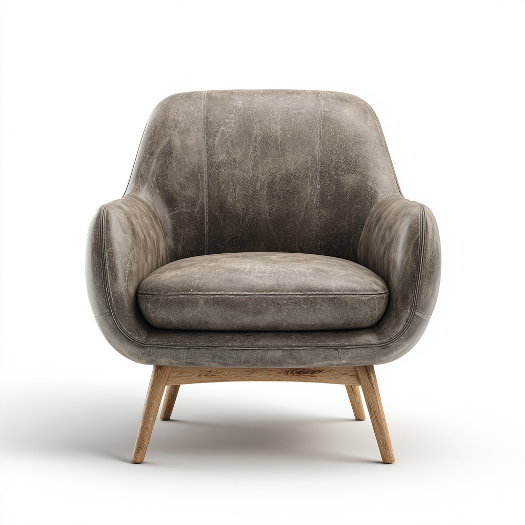 Poltrona-pelle-legno-80x74x86 cm-grigio-design moderno-Airyora