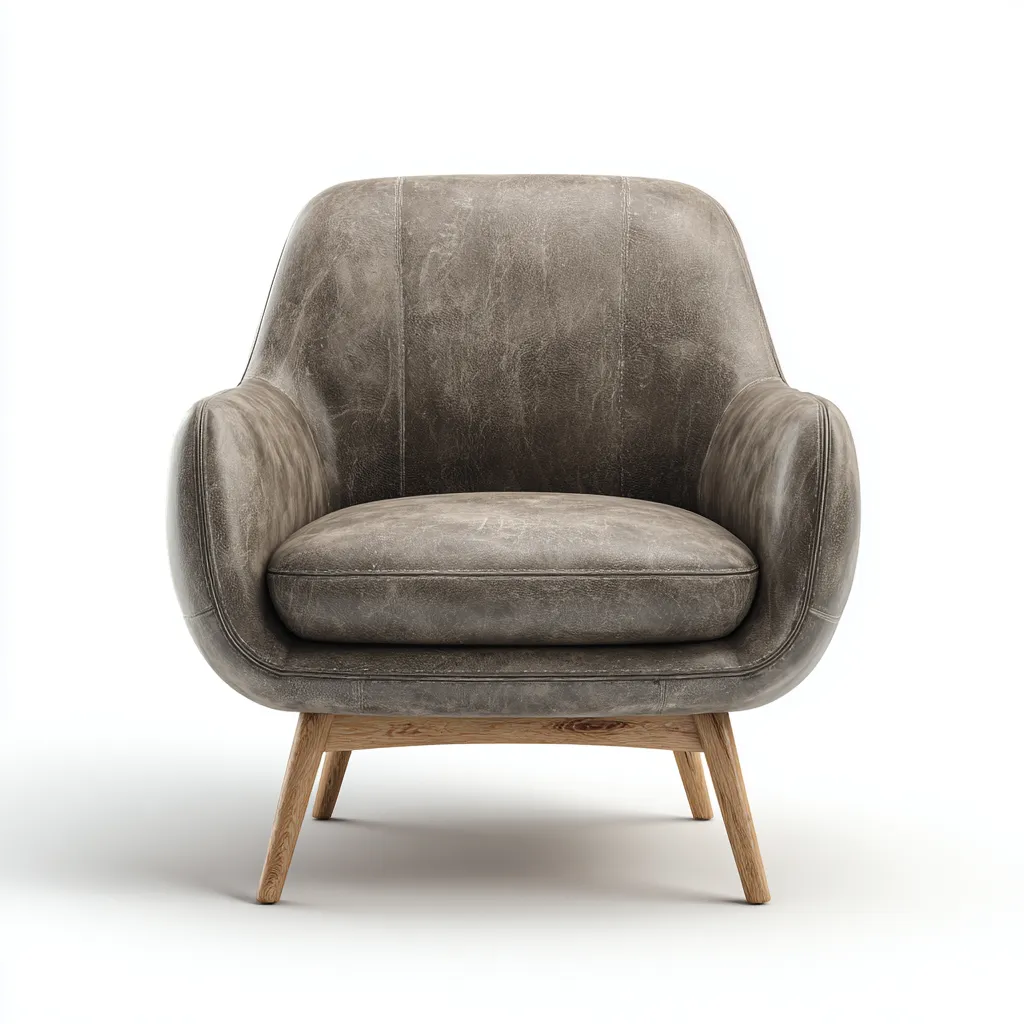 Poltrona-pelle-legno-80x74x86 cm-grigio-design moderno-Airyora