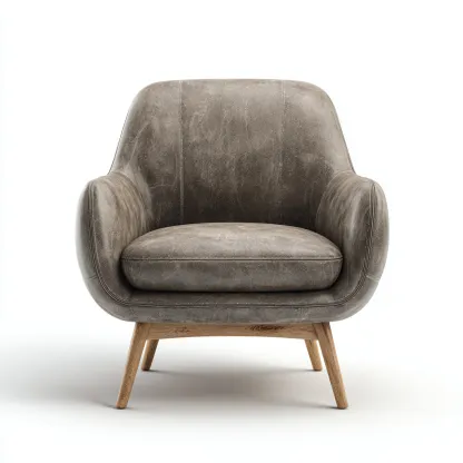 Poltrona-pelle-legno-80x74x86 cm-grigio-design moderno-Airyora