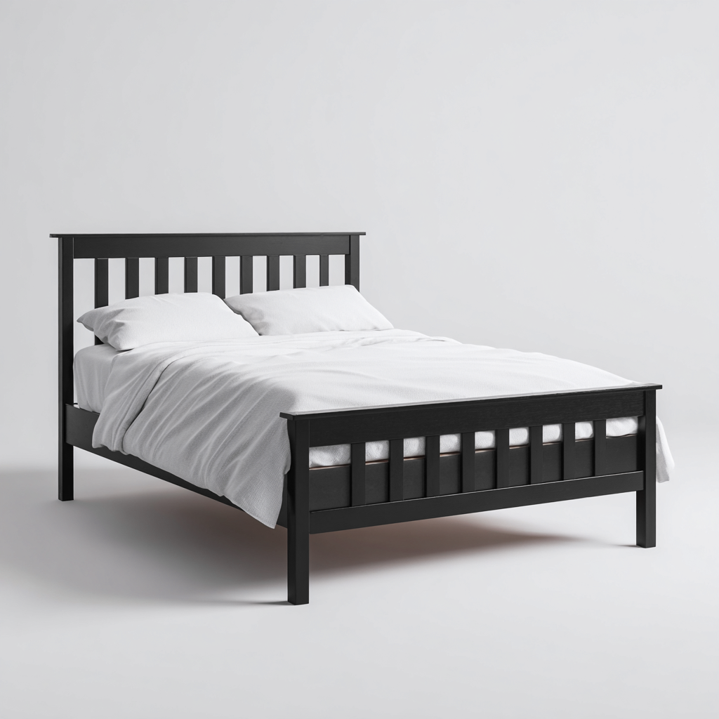 Letto matrimoniale legno 208x160x110 cm nero design moderno-Airyora