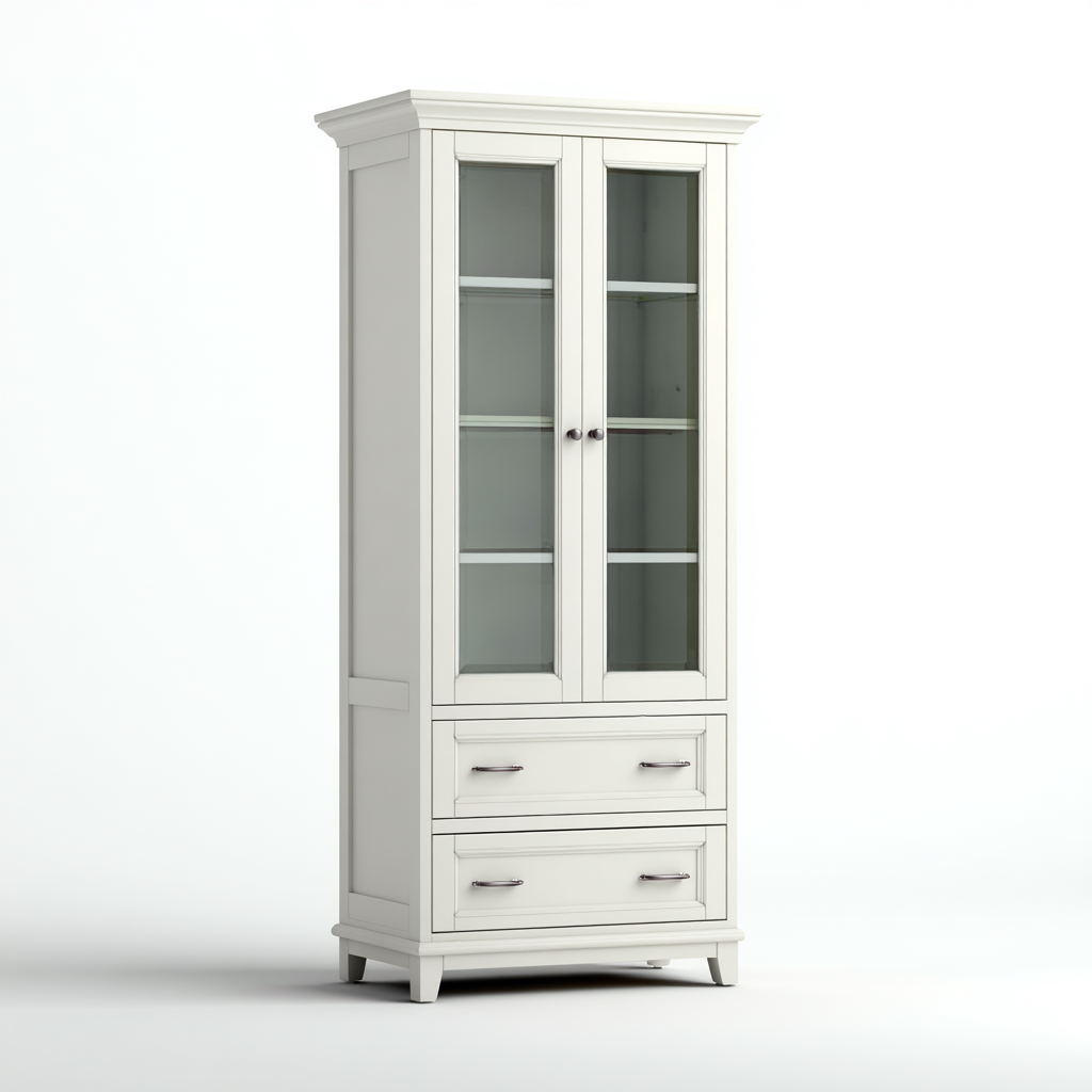 Armadietti da cucina in legno 80x40x190 cm - bianco - design classico-Airyora