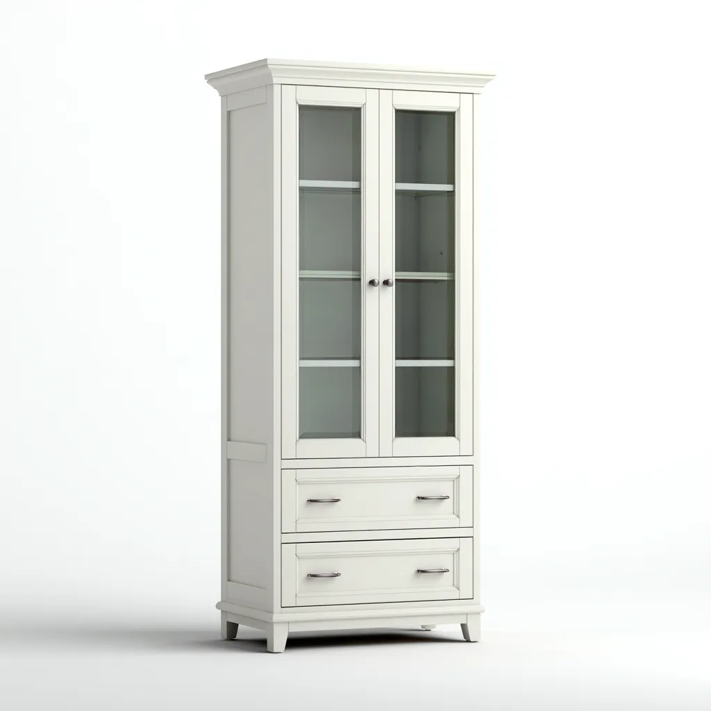 Armadietti da cucina in legno 80x40x190 cm - bianco - design classico-Airyora