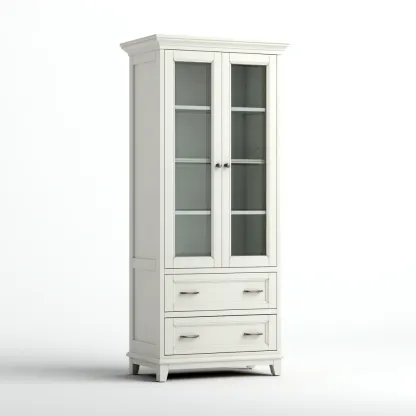 Armadietti da cucina in legno 80x40x190 cm - bianco - design classico-Airyora