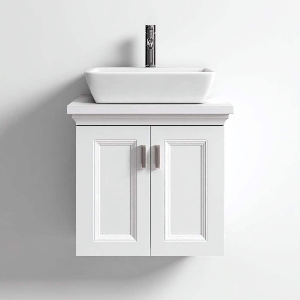 Mobile lavabo in legno 60x40x85 cm - bianco - design classico-Airyora