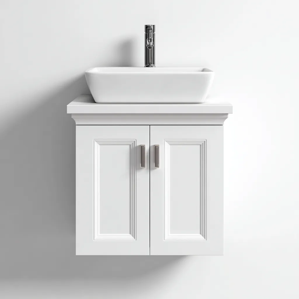 Mobile lavabo in legno 60x40x85 cm - bianco - design classico-Airyora