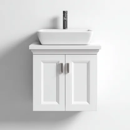 Mobile lavabo in legno 60x40x85 cm - bianco - design classico-Airyora