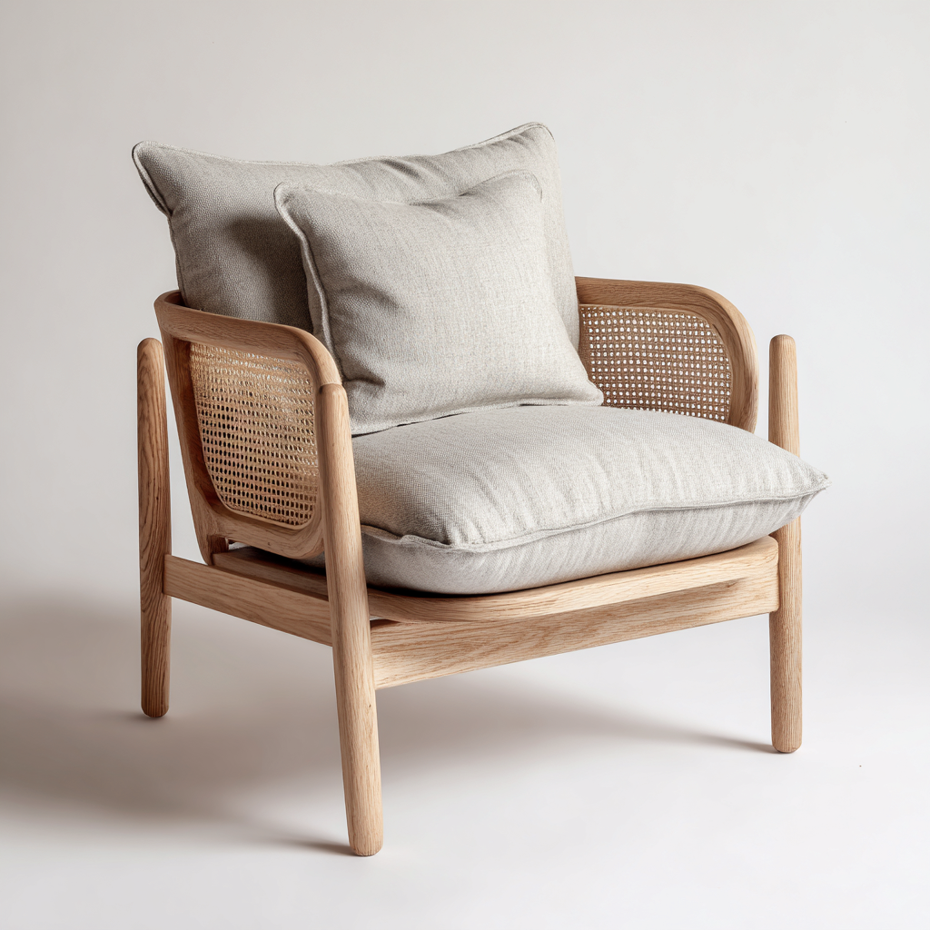 Poltrona-legno-tessuto-82x76x85 cm-beige-design moderno-Airyora