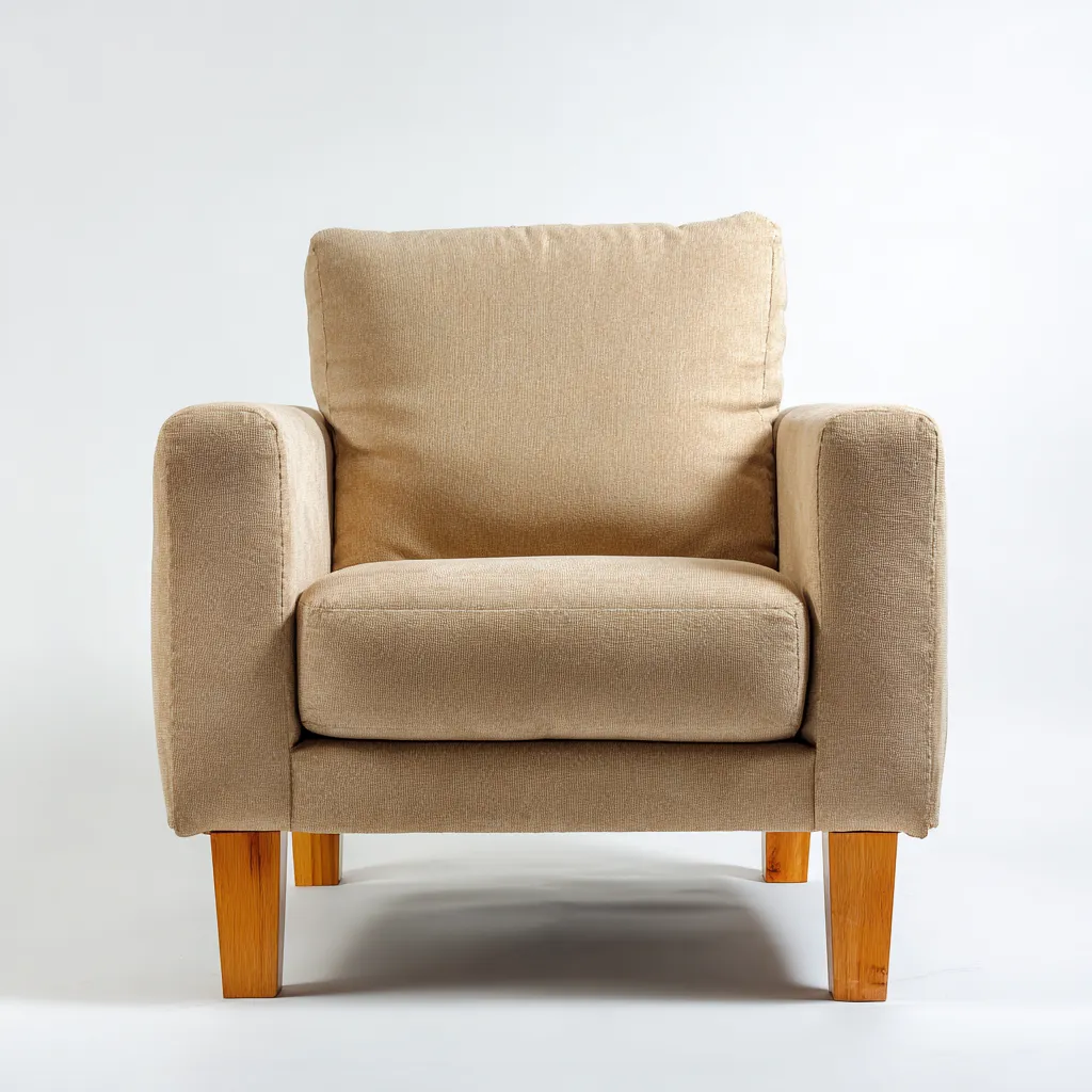 Poltrona tessuto 90x85x85 cm beige per soggiorno - design moderno-Airyora