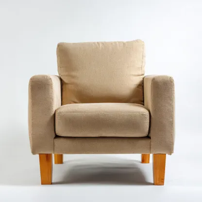 Poltrona tessuto 90x85x85 cm beige per soggiorno - design moderno-Airyora