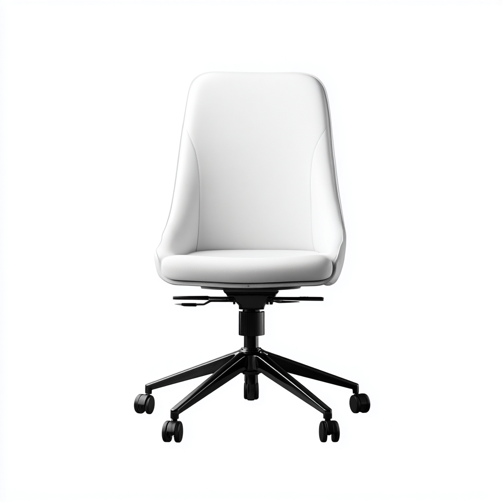 Sedia da ufficio in pelle 60x55x95 cm - bianco - design moderno adatta per ufficio-Airyora