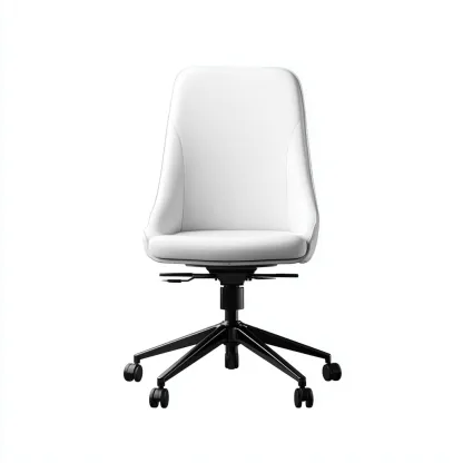 Sedia da ufficio in pelle 60x55x95 cm - bianco - design moderno adatta per ufficio-Airyora