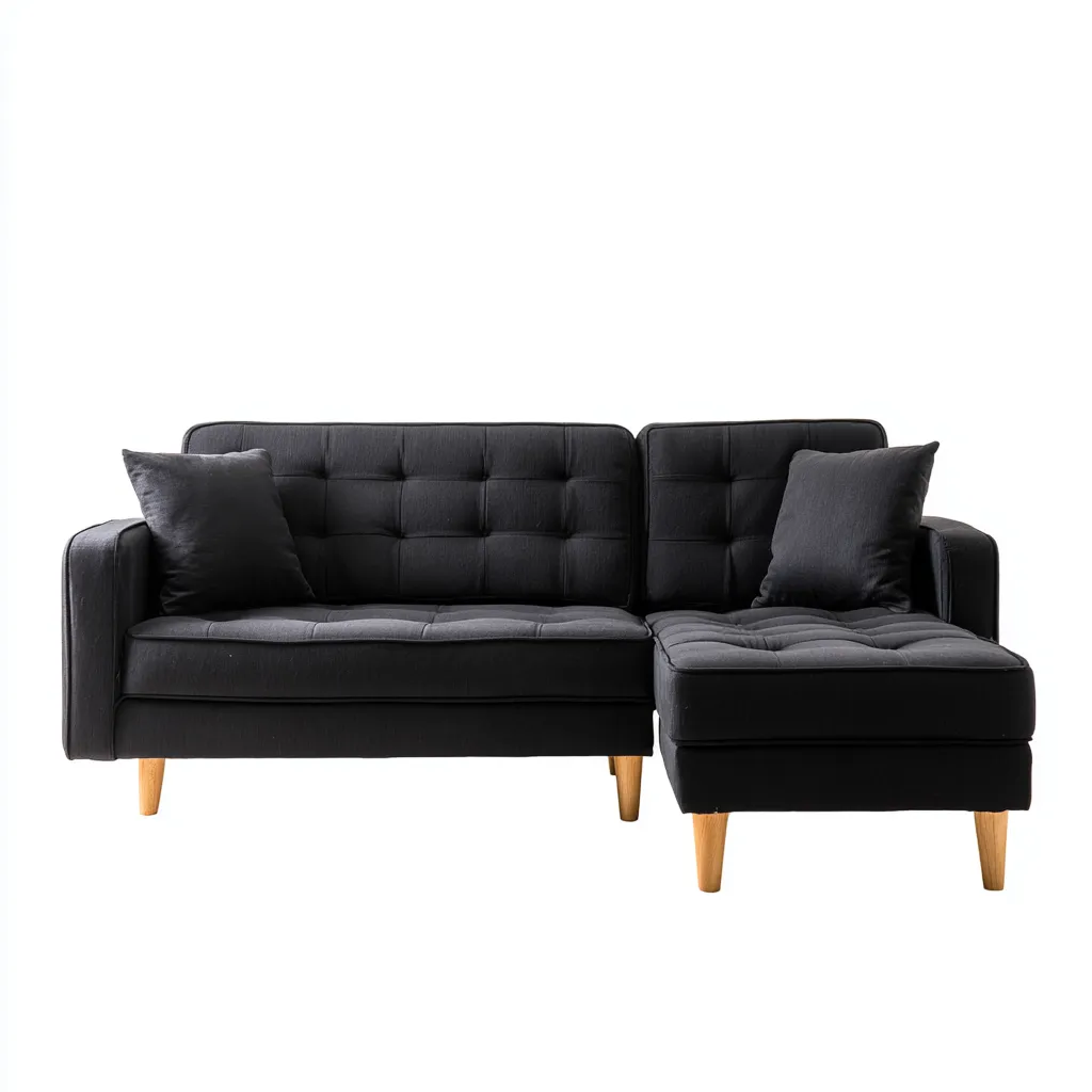 Divano angolare-tessuto-225x145x86 cm-nero-design moderno-Airyora