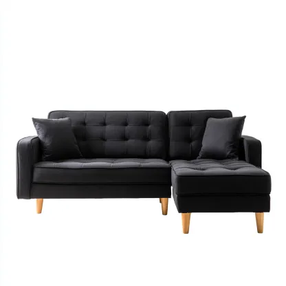 Divano angolare-tessuto-225x145x86 cm-nero-design moderno-Airyora