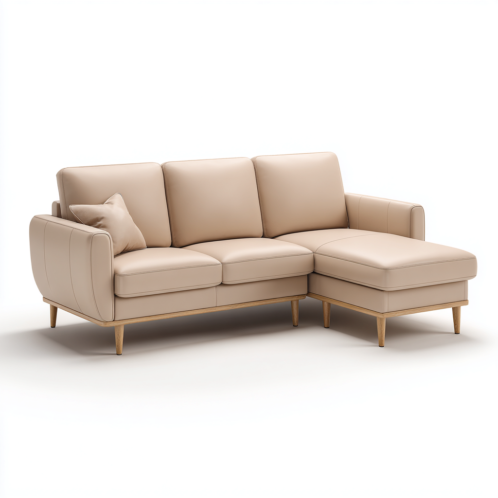 Divano angolare-pelle-250x158x86 cm-beige-design moderno-Airyora