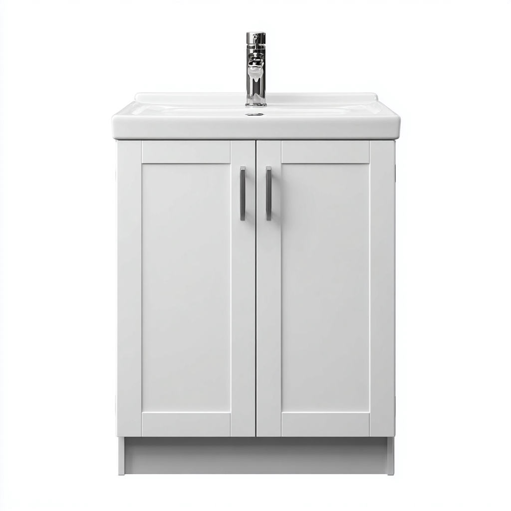 Mobile lavabo in legno 60x40x85 cm - bianco - design moderno-Airyora