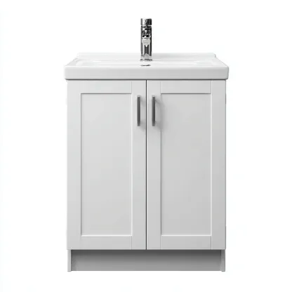 Mobile lavabo in legno 60x40x85 cm - bianco - design moderno-Airyora