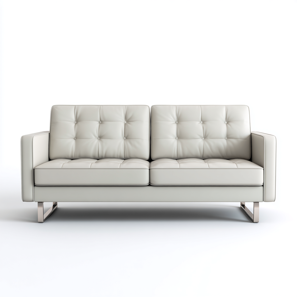 Divano a due posti-pelle-190x85x82 cm-bianco-design moderno-Airyora