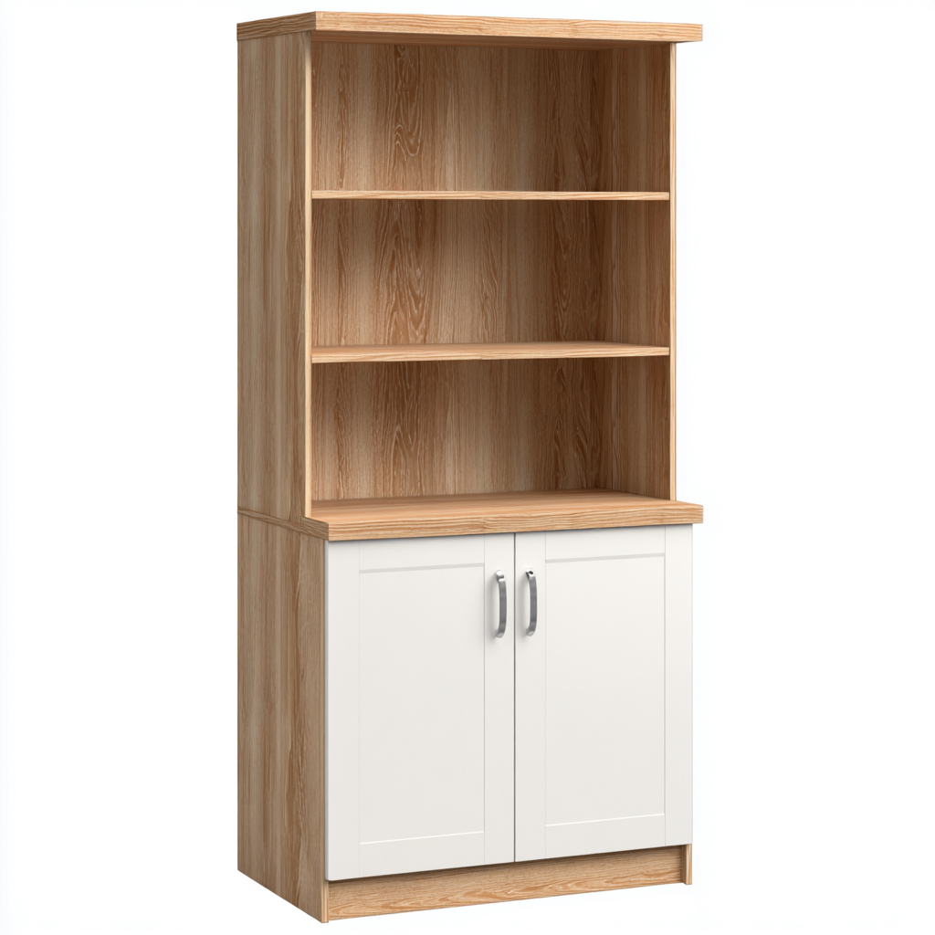 Armadietto da cucina in legno 70x35x180 cm - rovere-bianco - design funzionale-Airyora