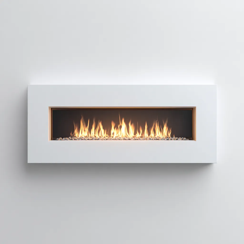 Camino elettrico da parete metallo 140x16x48 cm - bianco - stile moderno-Airyora