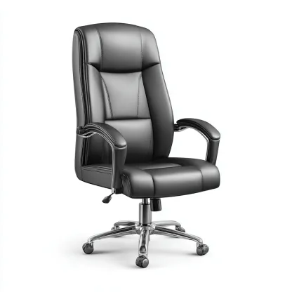 Sedia da ufficio in pelle 65x65x115 cm - nero - design ergonomico adatta per ufficio-Airyora
