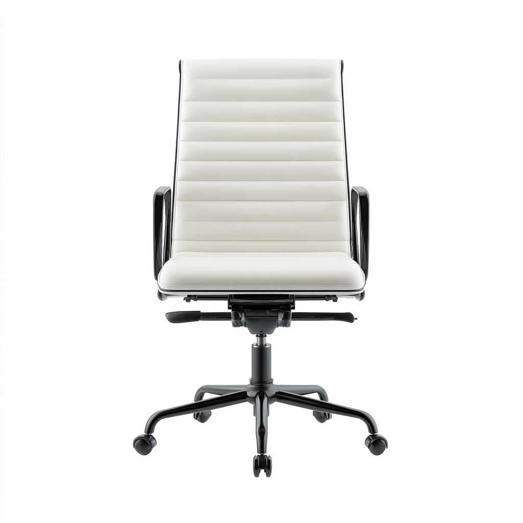 Sedia da ufficio similpelle 65x60x110 cm - bianco-nero - design ergonomico-Airyora