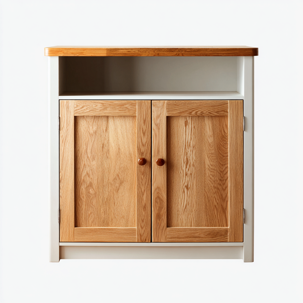 Armadietto da cucina in legno 75x38x90 cm - rovere-bianco - design compatto-Airyora