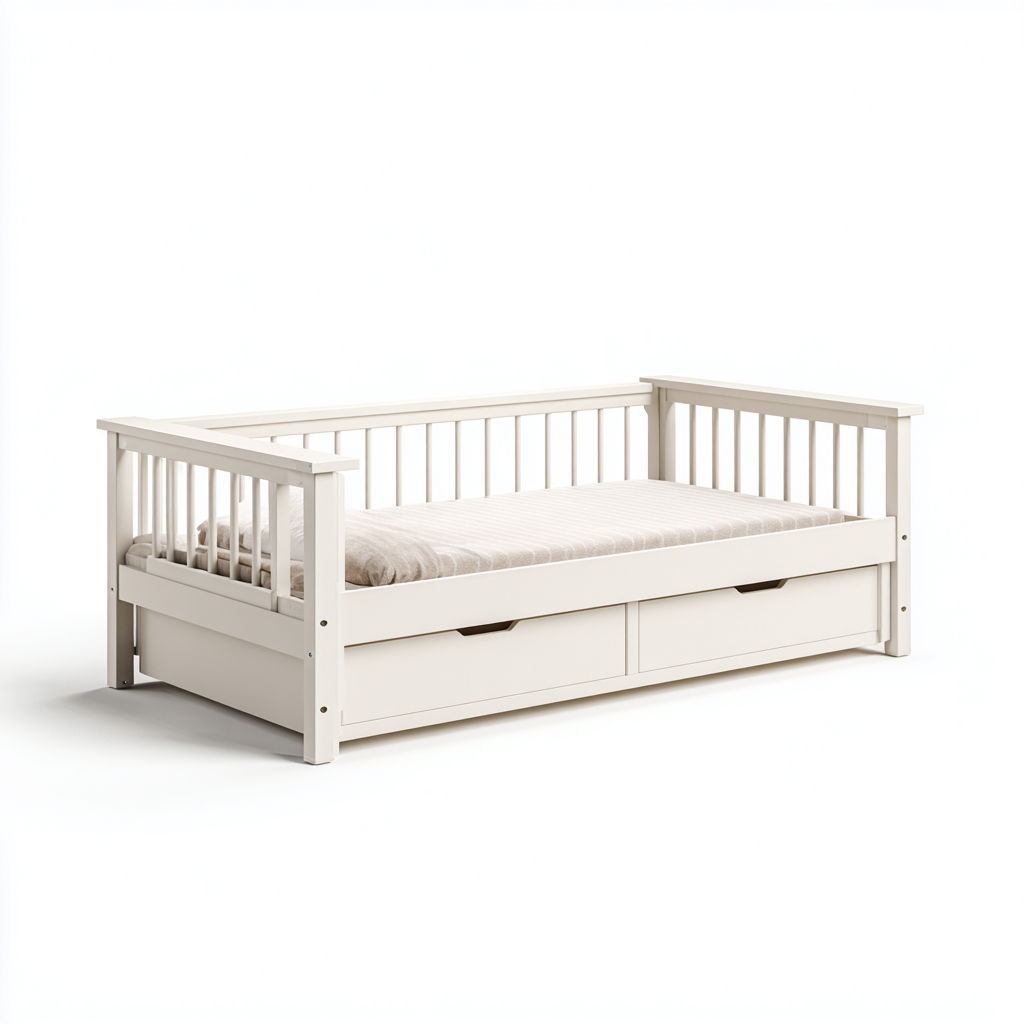 Divano letto in legno 200x90x80 cm - bianco - design moderno-Airyora