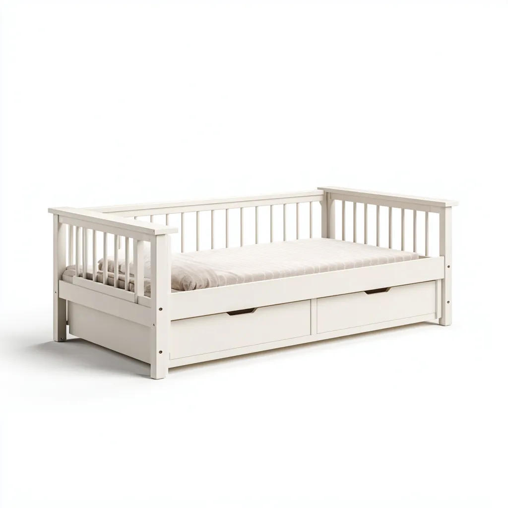 Divano letto in legno 200x90x80 cm - bianco - design moderno-Airyora