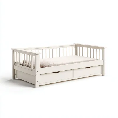 Divano letto in legno 200x90x80 cm - bianco - design moderno-Airyora