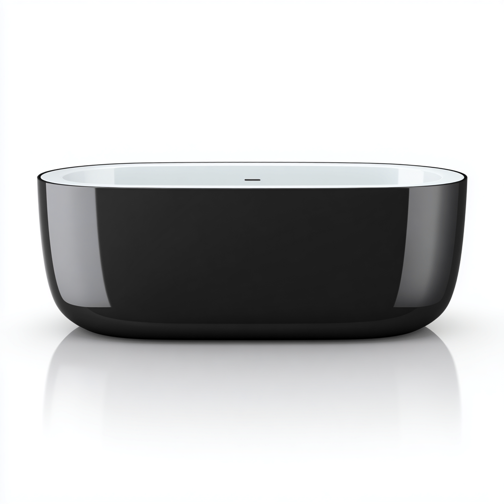 Vasca da bagno 170x90x58 cm nero bianco per bagno design moderno-Airyora