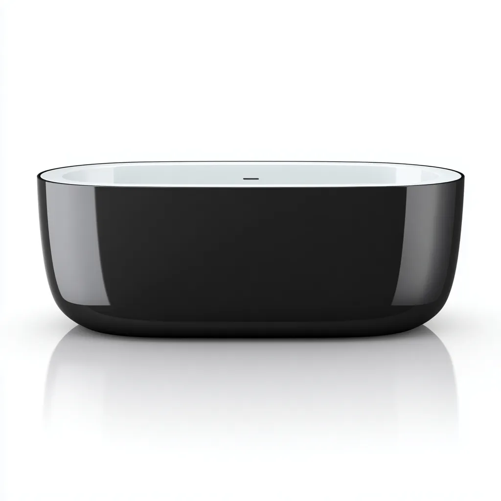 Vasca da bagno 170x90x58 cm nero bianco per bagno design moderno-Airyora