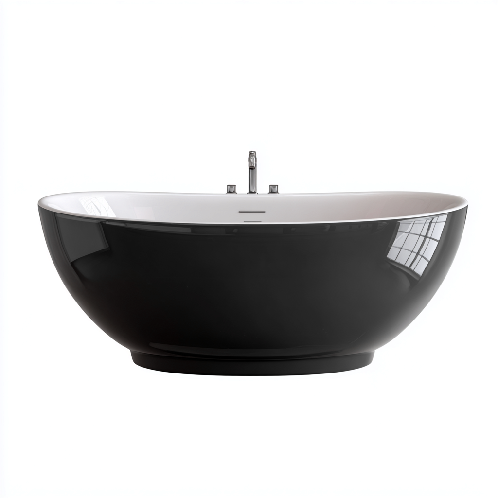 Vasca da bagno 175x80x60 cm - nero-bianco - design moderno per bagno-Airyora