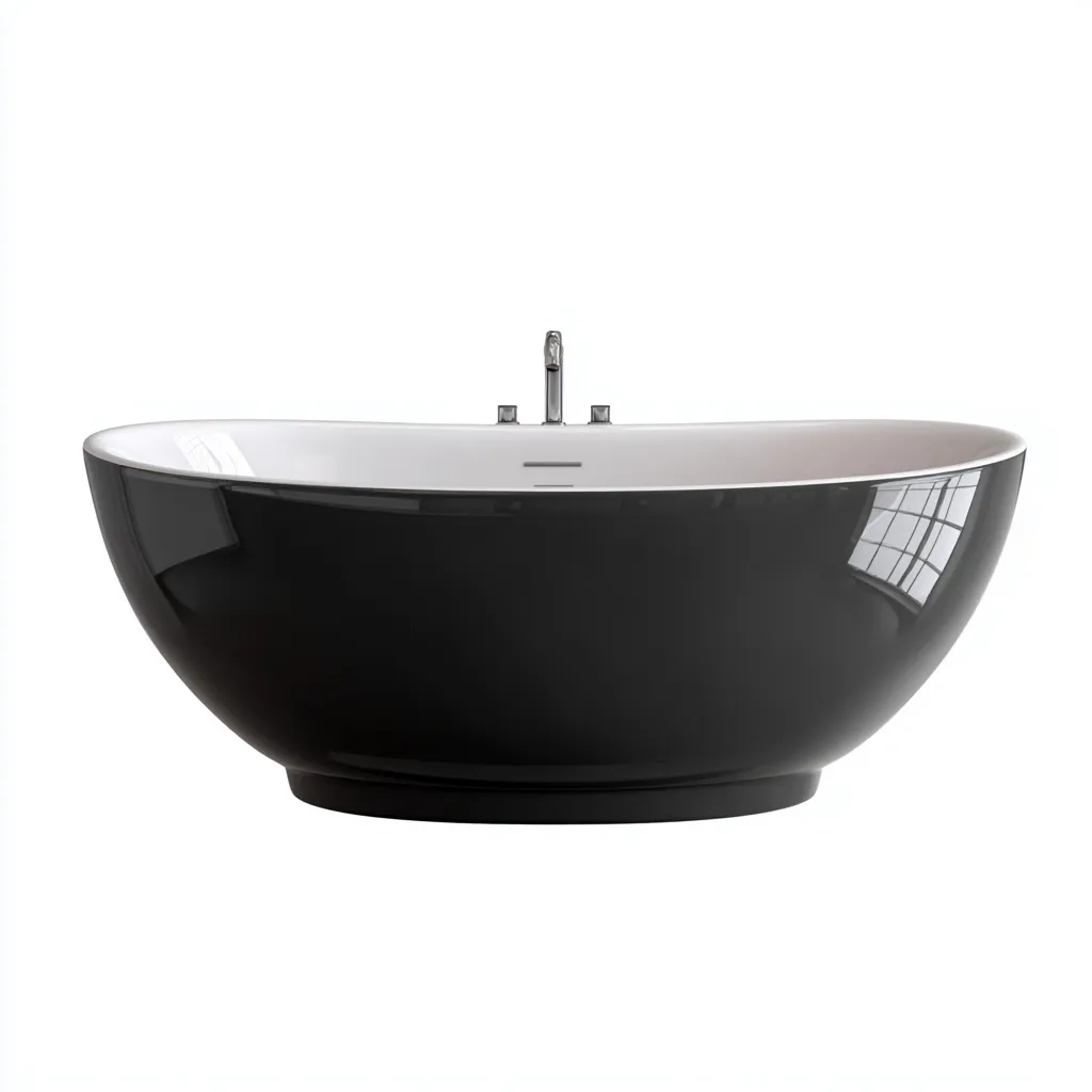 Vasca da bagno 175x80x60 cm - nero-bianco - design moderno per bagno-Airyora