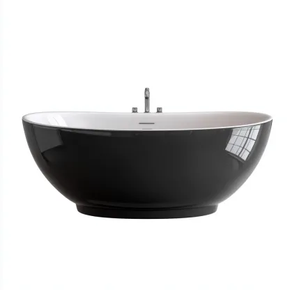 Vasca da bagno 175x80x60 cm - nero-bianco - design moderno per bagno-Airyora